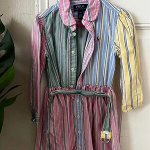 Polo by Ralph Lauren Multicolor Striped Kids Dress